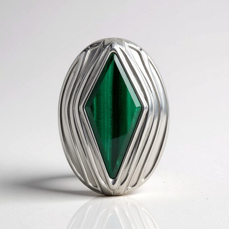 Ciondolo in argento con Malachite (MONOSONO COLLECTION)