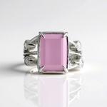 Anello in argento con Calcedonio Lavanda