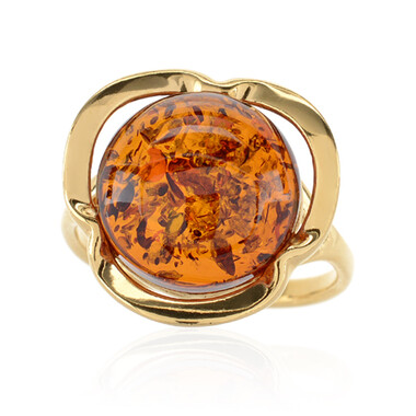 Anello in argento con Ambra Baltica (dagen)