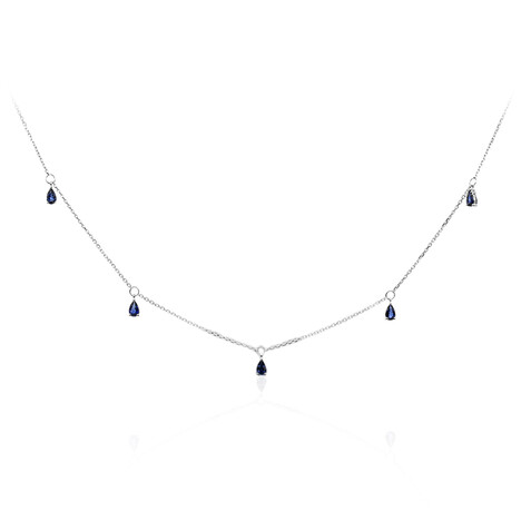 Collar en oro con Zafiro azul Ceylon (CIRARI)