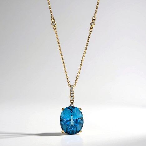 Collana in oro con Topazio Blu Londra (CIRARI)