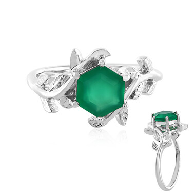 Grüner Onyx-Silberring
