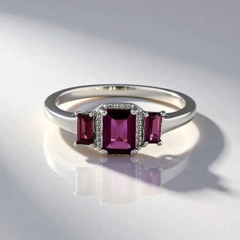 Anello in argento con Rodolite