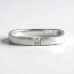 Bague en argent et Diamant bleu ciel I2 (de Melo)