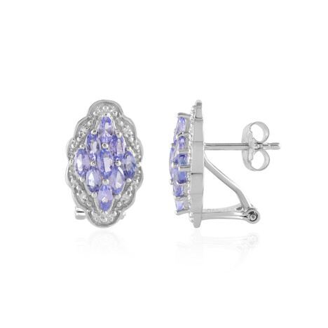 Tansanit-Silberohrringe