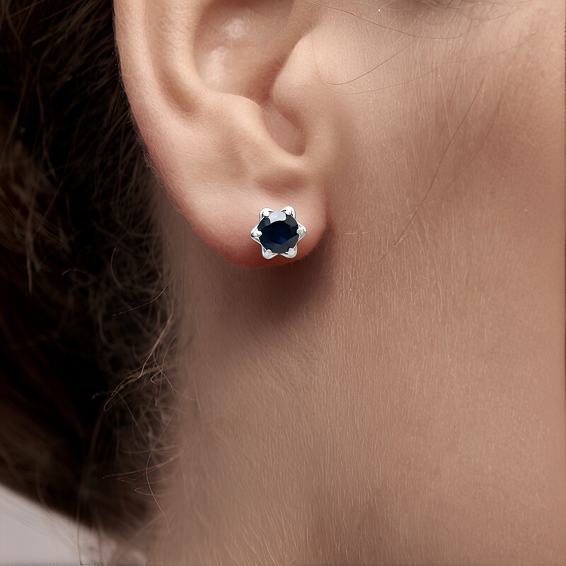 Pendientes en oro con Diamante azul I2 (SUHANA)