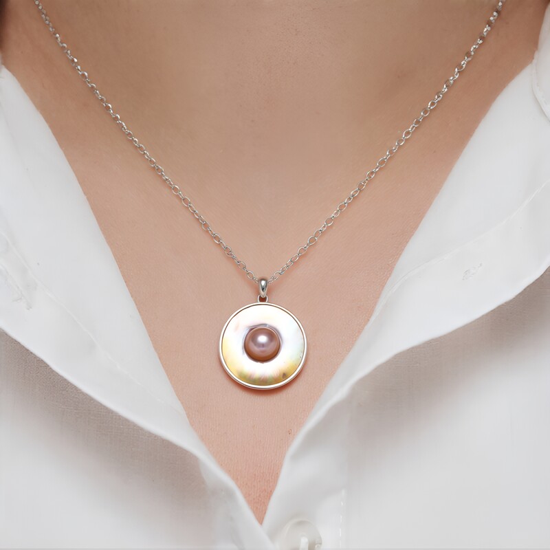 Colgante en plata con Perla Mabe (Bali Barong)