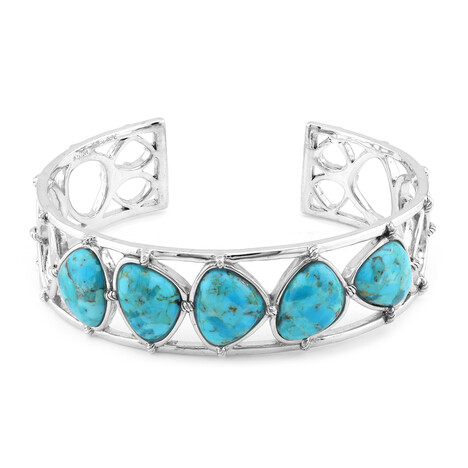 Kingman Blue Mojave Turquoise Silver Bangle (Faszination Türkis)