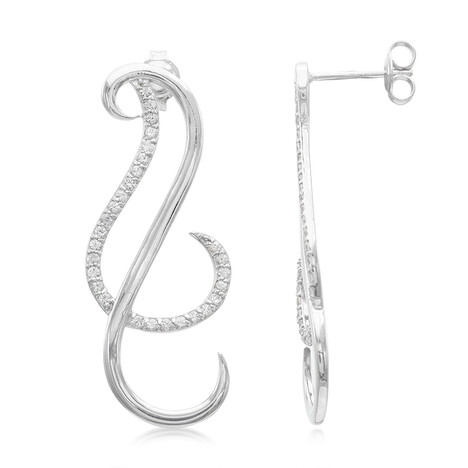 Weißer Saphir-Silberohrringe