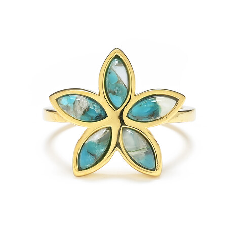 Anillo en plata con Turquesa mosaico