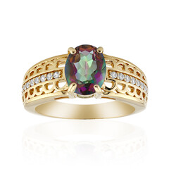 Zilveren ring met een mystieke kwarts