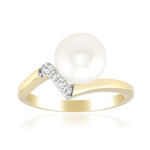 Weiße Süßwasserzuchtperlen-Silberring (TPC)