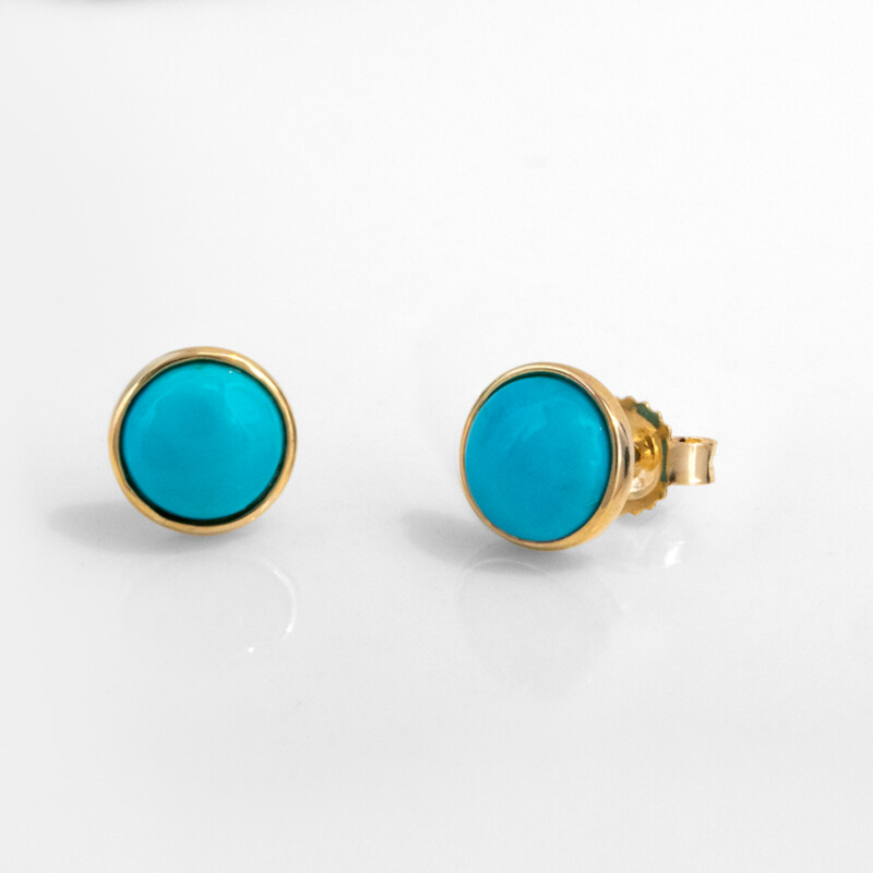 Gouden oorbellen met Sleeping Beauty Turkooisen