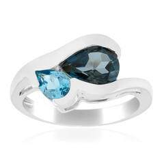 Anello in argento con Topazio Blu Londra