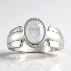 Anello in argento con Kunzite Bianca
