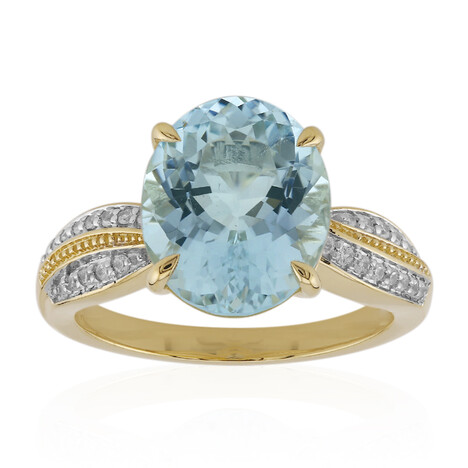 9K Nigerian Aquamarine Gold Ring
