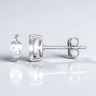Pendientes en plata con Topacio blanco