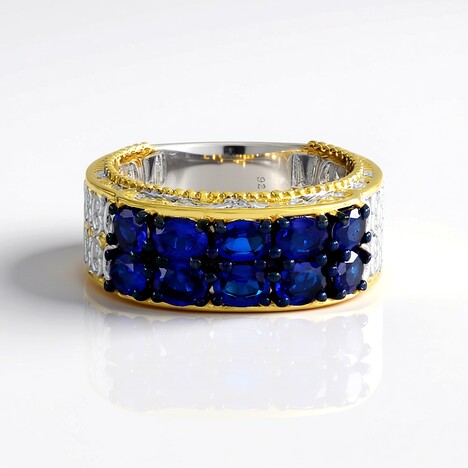 Anello in argento con Spinello Cobalto (Gems en Vogue)