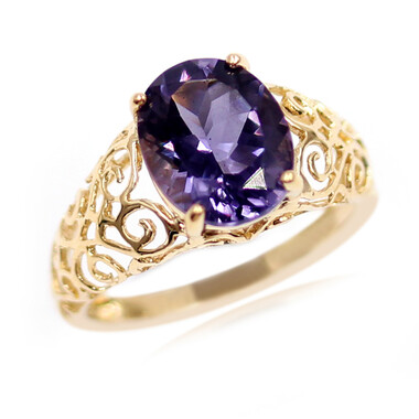 Blaubeer-Quarz-Goldring