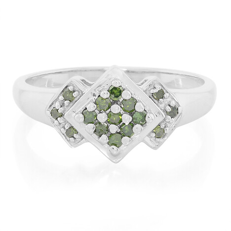 Fancy-Diamant-Silberring