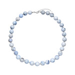 Mongolischer Achat-Silberhalskette