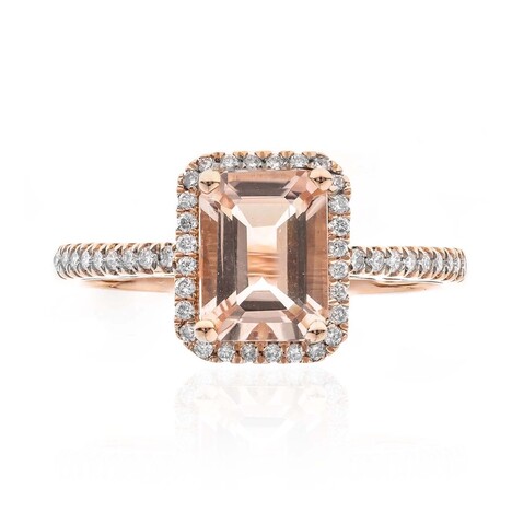 Gouden ring met een morganiet (CIRARI)