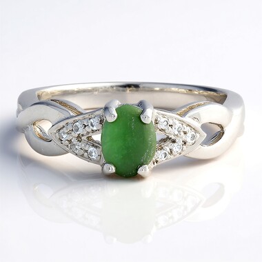 Anello in argento con Crisoprasio Imperiale