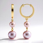 Orecchini in argento con Perla Ming Porpora (TPC)
