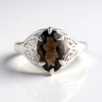 Anello in argento con Quarzo Fumè