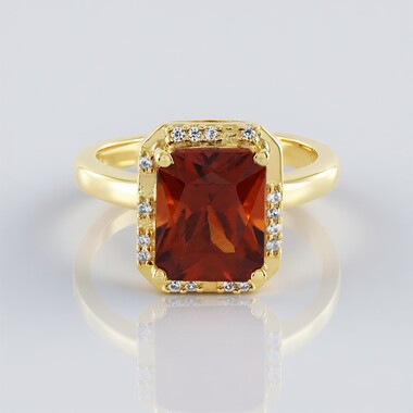 Zilveren ring met een hessoniet granaat (Adela Silber)