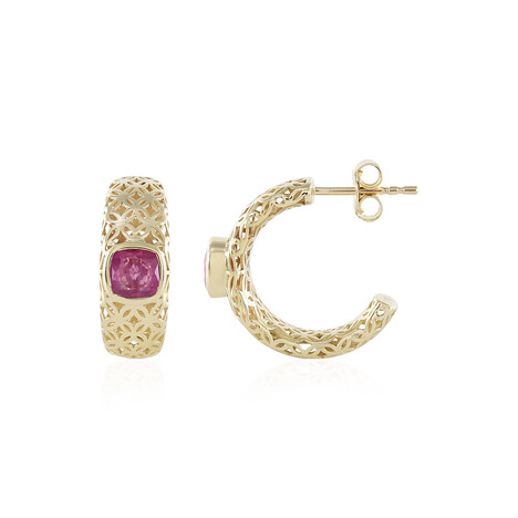 Pinkfarbener Madagaskar-Saphir-Goldohrringe (Ornaments by de Melo)