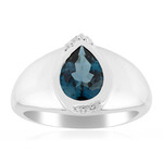London Blue Topaz Silver Ring (Pallanova)