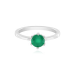 Anello in argento con Onice Verde