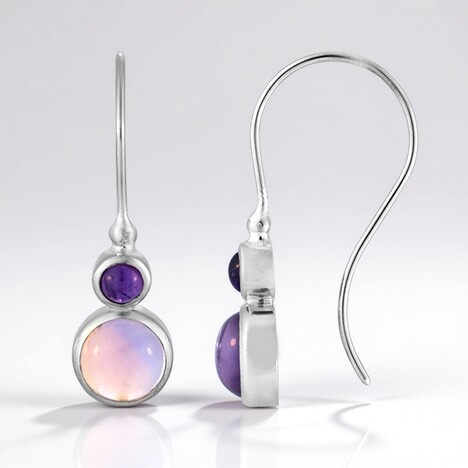 Boucles d'oreilles en argent et Amétrine