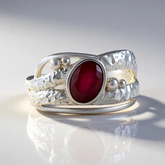Anello in argento con Rubino del Madagascar (de Melo Essence)