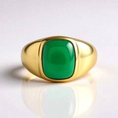 Anello da uomo in argento con Onice Verde