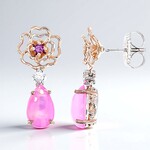 Boucles d'oreilles en argent et Opale rose d'Éthiopie (Gems en Vogue)