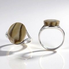Anello in argento con Pietra Focaia (dagen)
