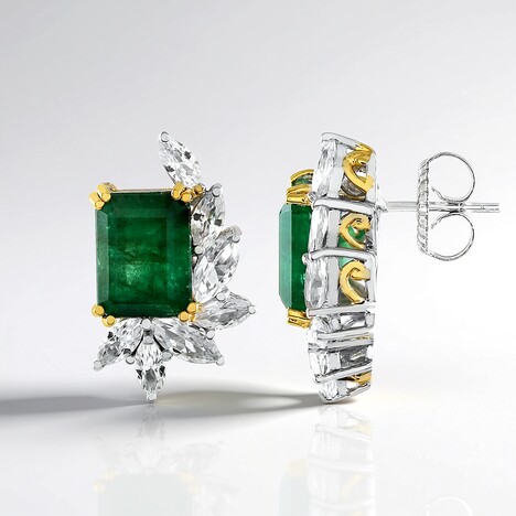 Orecchini in argento con Smeraldo Zambia (Gems en Vogue)