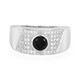 Bague pour homme en argent et Spinelle noir