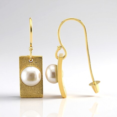 Orecchini in argento con Perla d'Acqua Dolce Bianca (TPC)