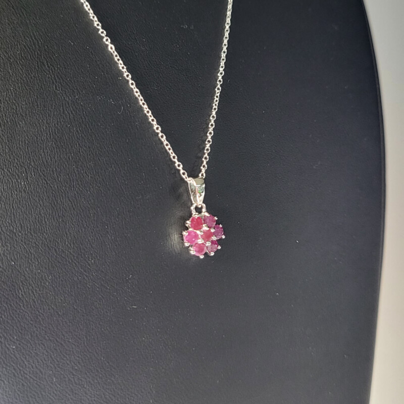 Ruby Silver Necklace