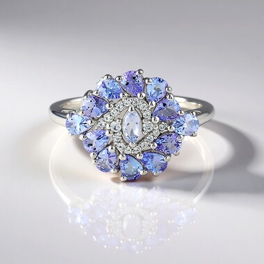 Anillo en plata con Tanzanita