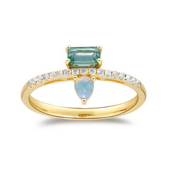 Anillo en oro con Esmeralda de Zambia AAA (CIRARI)