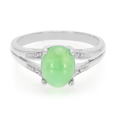 Zilveren ring met een keizerlijk chrysopraas