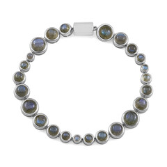 Brazalete en plata con Labradorita azul de Maniry