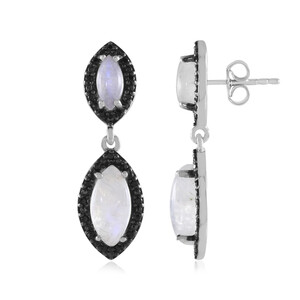 Orecchini in argento con Pietra di Luna Arcobaleno