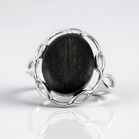 Anello in argento con Quercia Nera (dagen)
