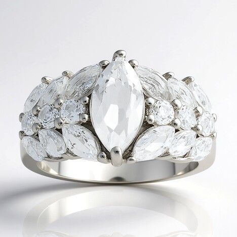 Anello in argento con Topazio Bianco