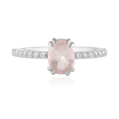 Rosenquarz-Silberring